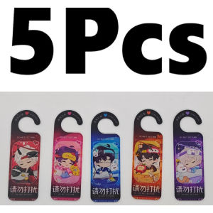 Love And Deepspace Merch 5pcs Door Hanging Quiet Sign Gift For Friend Xavier Sylus Caleb Acrylic Charm Dorm Bedroom Wall Decor Present Idea