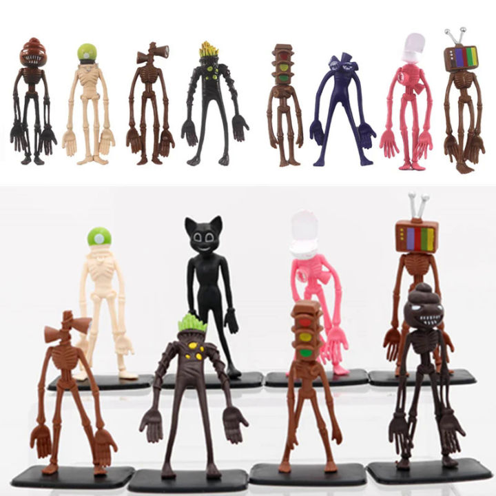 8pcs/set Creative Anime Scp Siren Head Figure Horror Toy Sirenhead ...