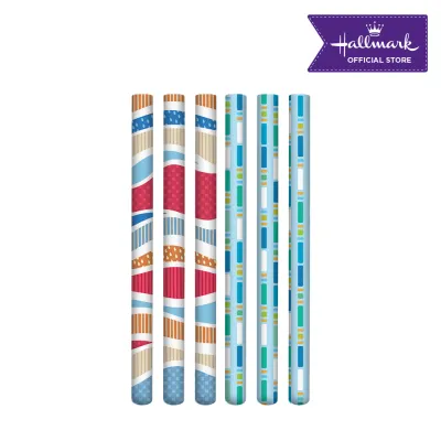 Hallmark Gift Wrappers (Retro Patterns - MultiColor) 50cm x 71cm - 6pcs.