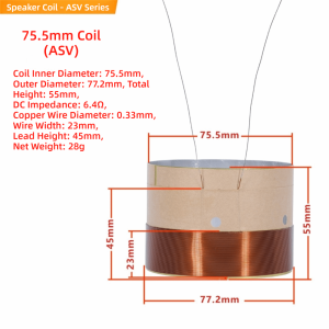 WENYOU 20.5mm~99.5mm Bass Voice Coil White Aluminum 2 Layers Speaker Voice Coil Repair Accessories Aluminum Voice Coil