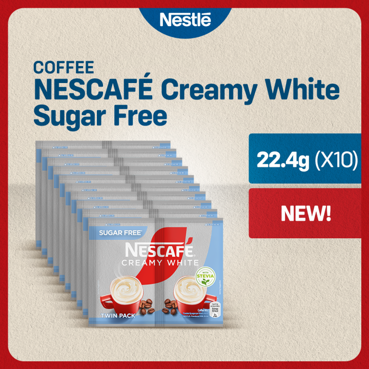 [NEW] NESCAFE Sugarfree Creamy White Twin Pack 22.4g - Pack of 10 ...