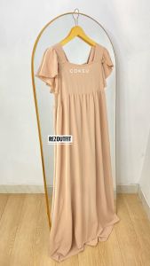 Daster Crinkle Claudy Long | Daster Summer Ruffle Crinkle Airflow Kekinian Viral