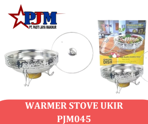PROMO Warmer Stove Ukir PJM066 Ukuran 28 Tutup Kaca/Panci Prasmanan/ Panci Tebal Stainless Steels
