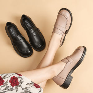 Leather Soft-soled Mom Shoes Single Shoes Womens Shoes Comfortable Flat Soles Middle-aged and Elderly Leather Shoes Work Shoes Non-slip