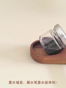 Ống đựng mực bằng gỗ bút chấm mực thủy tinh hộp đựng kín dụng cụ viết vẽ vẽ truyện tranh minh họa/vẽ màu nước đồ dùng mỹ thuật