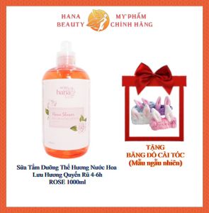 Sữa Tắm Dưỡng Thể Hương Nước Hoa Lưu Hương Quyến Rũ 4-6h RIORI HANA ROSE 1000ML-Tặng Băng Đô Cài Tóc