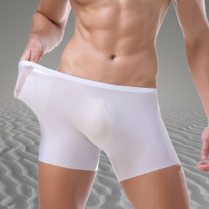 Men Ice Silk Ultra Thin Briefs Seamless Soft Boxers Breathable Underwear Shorts