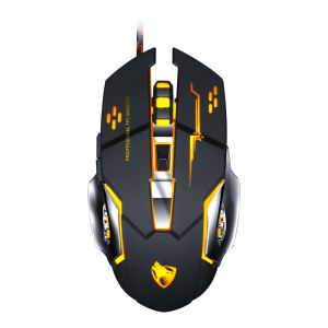 (HD1)T-WOLF Thunder Wolf V6 Gaming mouse for PUBG office use luminous wired mechanical six-button mouse