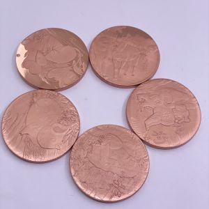【discount store】12 Chinese Zodiac Animals Embossed 1oz Copper Coin .999 Collectible Souvenir Home Decor