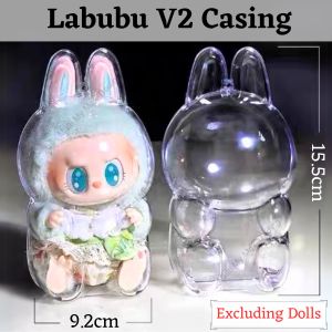 LABUBU V1 V2 V3 Case Cartoon MONSTERS Doll Transparent Protective Cover Storage Box Dust Box Waterproof Gift Present 保护壳