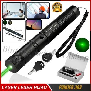 Laser Lensa Hijau / Green Laser Pointer 303 Leser Jarak Jauh 2000-5000 Meter Baterai Charge 5000MW | Original Green Laser Pointer Baterai Cas Free Charger | Petunjuk Laser/Leser ~ BRO