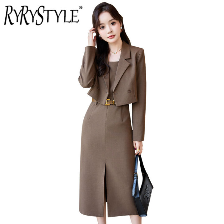 RYRYSTYLE Dresses Women New Style Brown Short Suit Jacket For