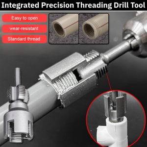 Integrated Precision Threading Drill Tool 4 Points 6 Points PVC Water Pipes Thread Opener Drill Bit Hand Electric Drill Compatible