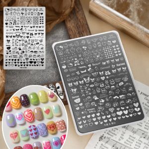Rectangle Nail Stamping Template Negative Windmill Flowers DIY Nail Designs Manicure Stamp Plate COD
