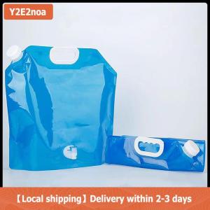 【Local shipping】 5 10L ngoài trời xách tay gấp túi nước với vòi nước đi xe đạp đi du lịch và cắm trại nhựa dày công suất lớn túi nước