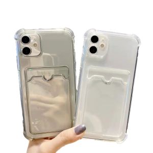 Transparent Card Casing For 14 13 Pro Max 12 11 XS Max XR 8 7 Plus Clear Case