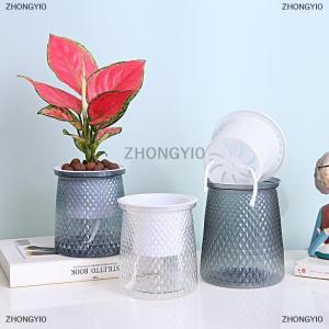 [COD] ZHONGYI0 Double-layer Self Watering Plant Pot Transparent Plastic Flower Vase Automatic Lazy Potted Flower Pot Hydroponic Flowerpot Decor