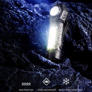 Senter LED Super Terang Lampu Kepala Dapat Diisi Ulang dengan Manik-manik XPE + COB dan Magnet Ekor Lampu Kerja Tujuan Ganda Bahan Tahan Air