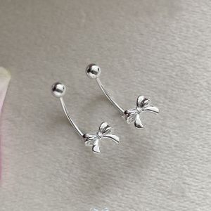 Suwann.na.shop ต่างหู ต่างหูเงินแท้ จิว จิวเงินแท้ จิวโบว์โค้ง