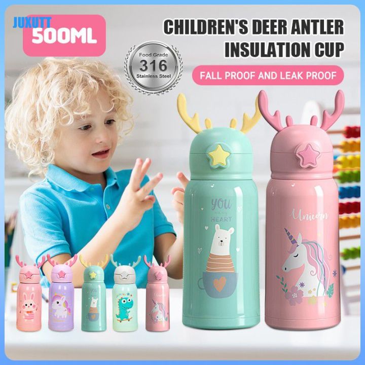 Low Price 500ML Cute Deer Antlers Thermos Vacuum Insulated