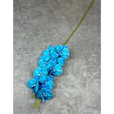 3D Orchid 105cm Bunga Anggrek Latex Premium Tebal Orchid Flower Real Touch 9 Kuntum Hiasan Dekorasi Palsu Plastik