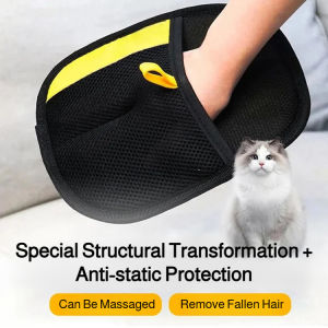 🐾 Pet Grooming Glove For Dogs And Cats / Deshedding Glove / Bathing Brush / Soft Silicone / Gentle Hair Remover Mitt For Pet Hair / Pet Grooming Glove