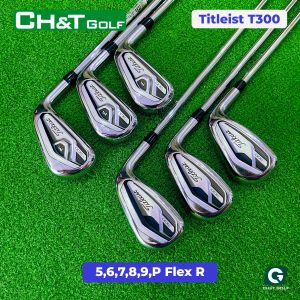 Bộ gậy golf sắt Titleist T300 6 cây 56789P Flex R sáng đẹp nhập khẩu nhật