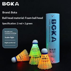 【SG Inventory】LED Light-Up Badminton Balls (4pcs) | Night Glow | Durable Nylon | For Kids/Adults | Day/Night Use