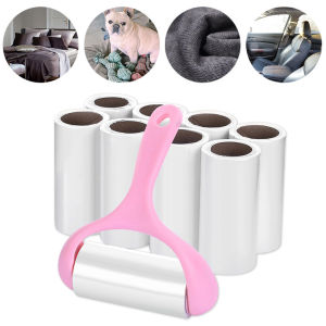 Handle Sticky Roller Cleaner Sticky Dust Paper Tearable Adhesive Brush Clothes Lint Brush Hair Remover Kit  滚筒粘毛器 60层滚毛刷 粘尘滚筒 宠物除毛神器