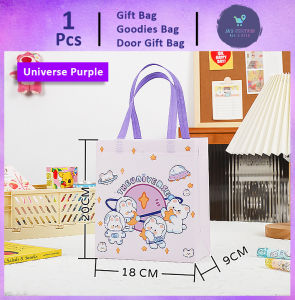 Space Rabbit Non Woven Bag Snacks Bag (142) Student Nonwovens Storage Childrens Gift Bag Packaging Beg Kindergarten Kids Birthday Tote Goodies Beg1Pc