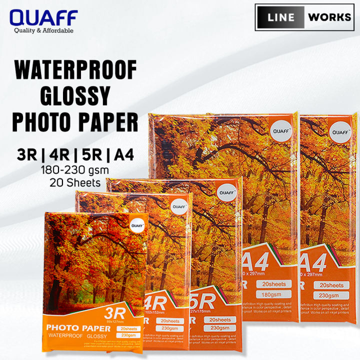 Lineworks - QUAFF Glossy Photo Paper 180gsm - 230gsm A4 | 5R | 4R | 3R ...