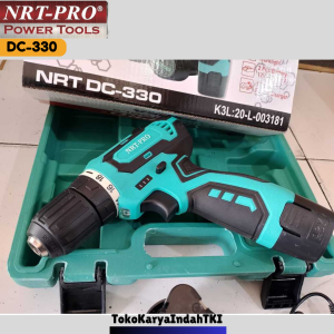 Bor Cordless Drill 10mm Baterai Tangan Charger Cas 12V NRT-PRO DC330