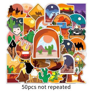 50PCS gurun Graffiti kartun Sticker Desert Camel pemandangan luar Decal DIY telefon Laptop bagasi Skateboard Graffiti Scrapbook Decals Fun untuk hadiah Toy Kid
