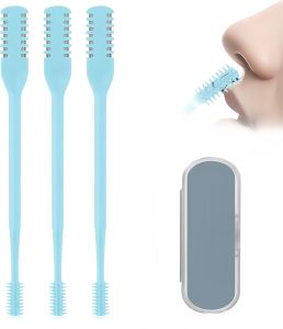 Nasal Hair Cutter Universal 360 ° Rotating Nasal Hair Double Sided Nose Hair Nose Manual Nose Hair Trimmer Portable Nose Hair for Women and Men (Beige 3 Pcs)