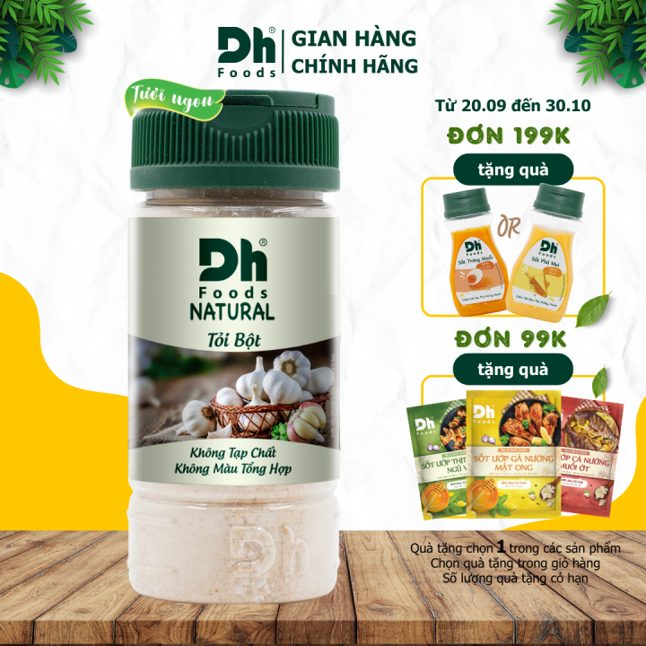 Natural Tỏi bột Dh Foods hũ 40gr - 100% bột tỏi nguyên chất, gia vị ...