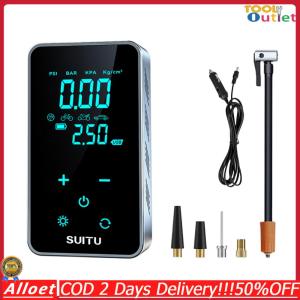 Smart Air Compressor 150PSI Portable Tyre Inflator LCD Display Electronic Inflatable Pump High Precision 1800MAH for Motorbike Vehicle Balls