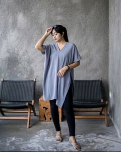 Long Square Nagita Atasan Wanita Jumbo Bahan Crinkle Airflow