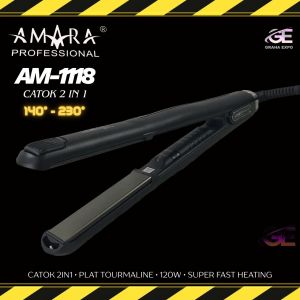 Catok Catokan Rambut Amara 2 in 1 Professional Hair Straigthener Plat Tourmaline Ceramic High Quality Super Rapat Hair Styler Styling Tipe AM 1118 Keriting 2in1 Multifungsi Laz COD Bisa Bayar di Tempat Graha Mart