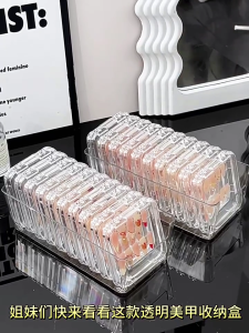 10 Pcs Clear Acrylic Nail Organizer Box For Press On Nail Storage And Salon Supplies Protective Nail Storage Box