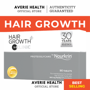 NOURKRIN Hair Growth+ inCLINIC 90 Pills - Formula Klinikal Halal Cegah Rambut Gugur & Sokong Pertumbuhan Baru Sah Hingga 2027 (KKM APPROVED)