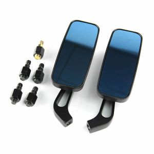 Black/Chrome Retro Motorcycle Side Mirrors Aluminum Alloy Universal 8/10MM Cruiser Chopper Moto Rear View Mirror For Harley Dyna