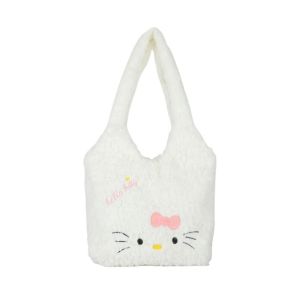 CRNGW Korean Style Kitty Plush Shoulder Bag Lovely Large Capacity Kt Cat Plush Handbag Japanese Cute Cartoon Tote Bag Girls/Female