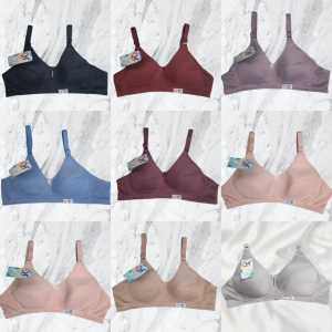 Set Bra Sport Wanita Nyaman dengan Tali Ditep Warna Cerah - Bahan Spandeks 12 pcs