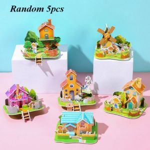 MUNCHX Handmade 3D Three-dimensional Building 9.811cm Random Styles DIY House Assembly Building Model High Quality Kindergarten Puzzle
