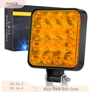 PHYTR HOT 1Pc Spotlight Working Light 12V 48W 16LED ABS+LED High Intensity Truck Off Road Tractor Waterproof Replacement Accessories