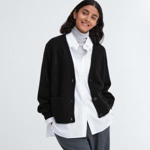 [Auth UniqIo] Áo Len Cardigan Dáng Ngắn Dài Tay Nữ - Tag Nhật - Mẫu Mới Nhất