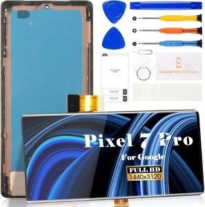 OLED for Pixel 7 Pro Screen Replacement for Pixel 7 Pro LCD Display GP4BC GE2AE LCD Digitizer Screen Touch Assembly Black with Frame(with Fingerprint Function)