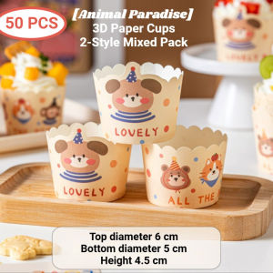 ChicLiving Cupcake Paper Cups Baking Liners Muffin Cases 50pcs Grease Resistant Disposable Oven Safe Party Dessert Rumah Tangga