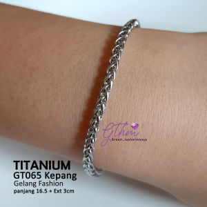 Gelang Tambang Titanium Kepang Model Simple Stylish Anti karat Perhiasan Fashion kualitas Premium gt065