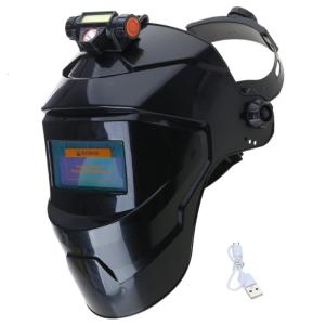 Lớn Xem Mặt nạ hàn Mặt nạ hàn chuyển tối Mặt nạ hàn với ánh sáng năng lượng mặt trời điện Màu Thật Mặt nạ thợ hàn cho Hàn Mài